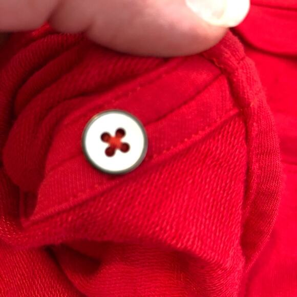 Cabi Whistle Tunic red scoop neck ruched side tunic top size Medium #5616 - Picture 9 of 16